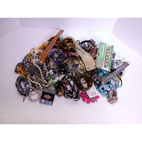 Bulk Jewelry Lot Over 4lbs of Bracelets, Necklaces, Earrings Great for Resale - Picture 1 of 5